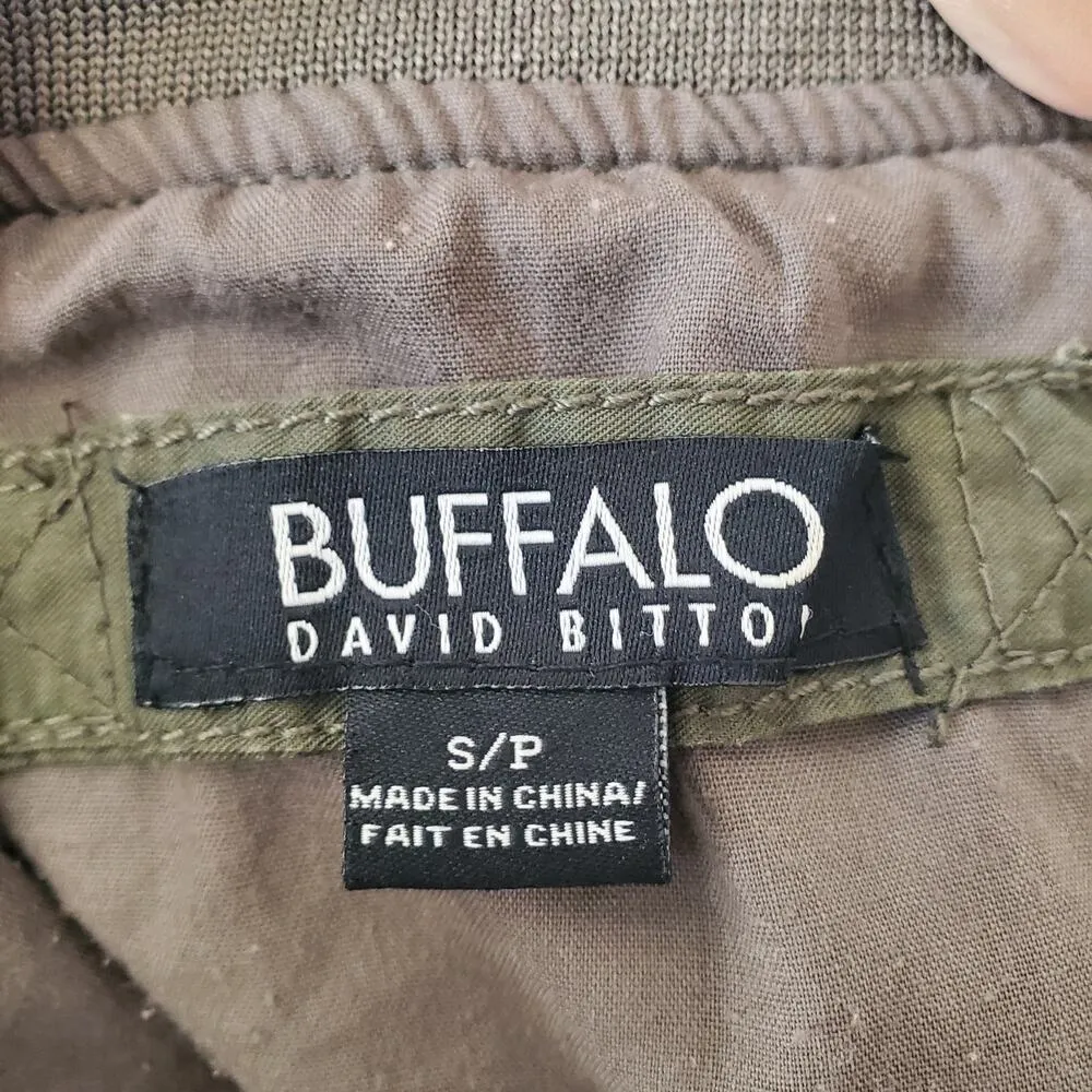 Buffalo David Bitton Olive Green Zip Up Bomber Jacket Size S - Image 8