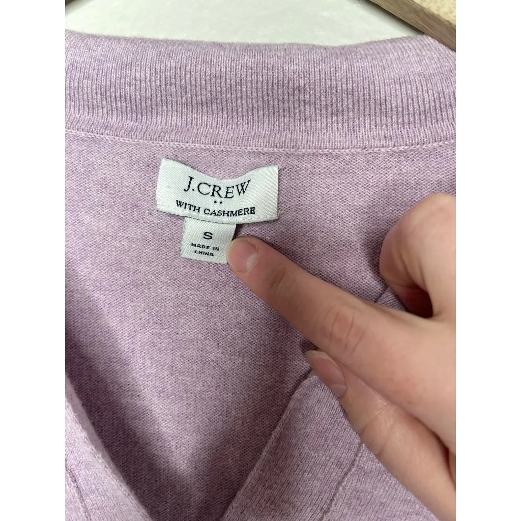 J.Crew Womens Purple Polo Sweater With Cashmere  Size S - Image 4