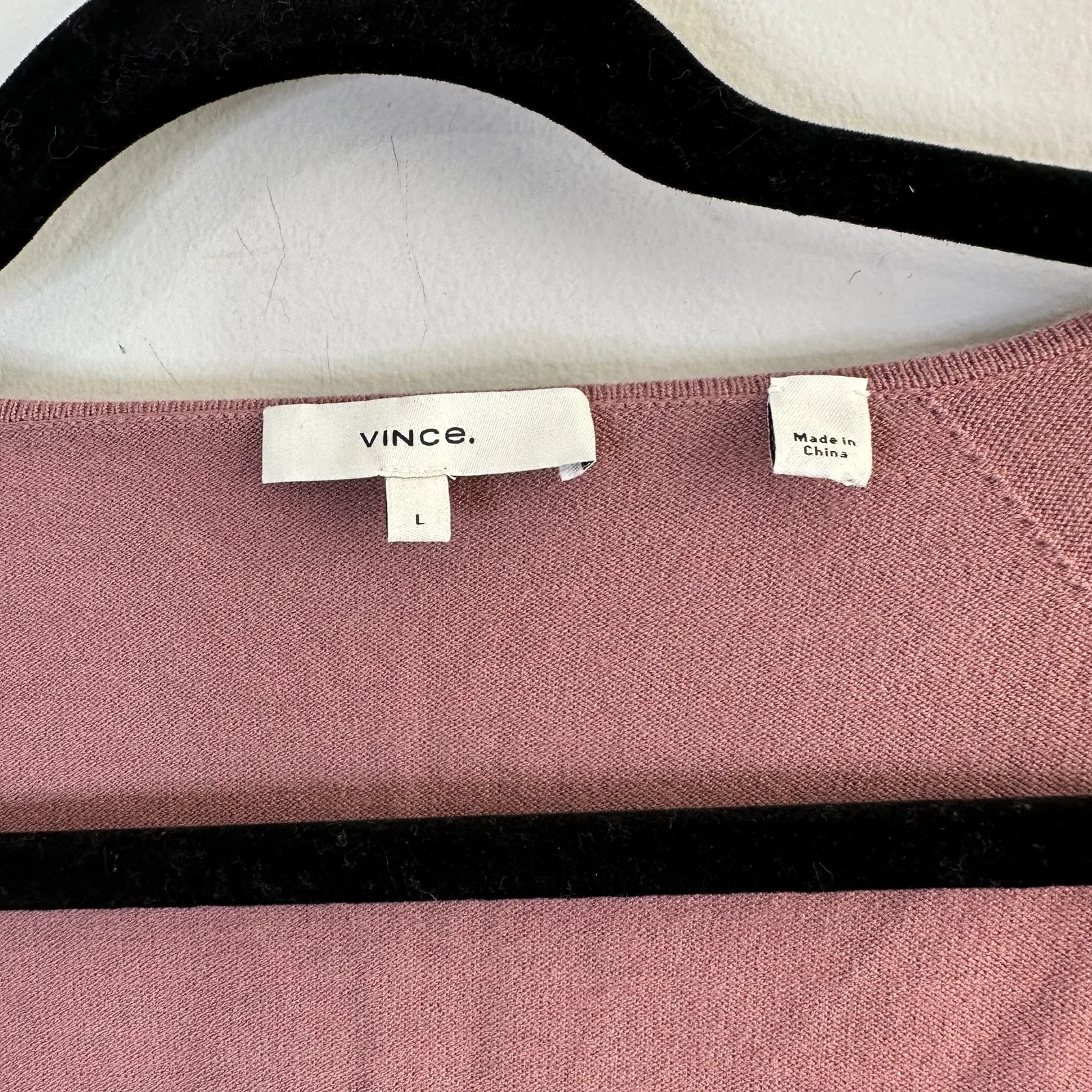 Vince Seamless Sweetheart Top Beet Root Mauve Pink Women's Large Long Sleeves - Image 3