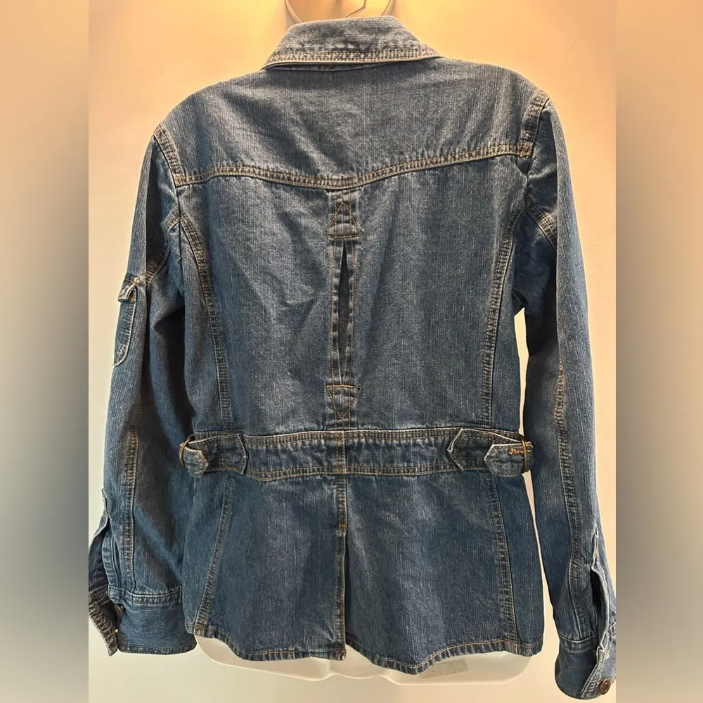 Art and Soul Fall cinch waist denim blue jean jacket 100% cotton Size Small - Image 6