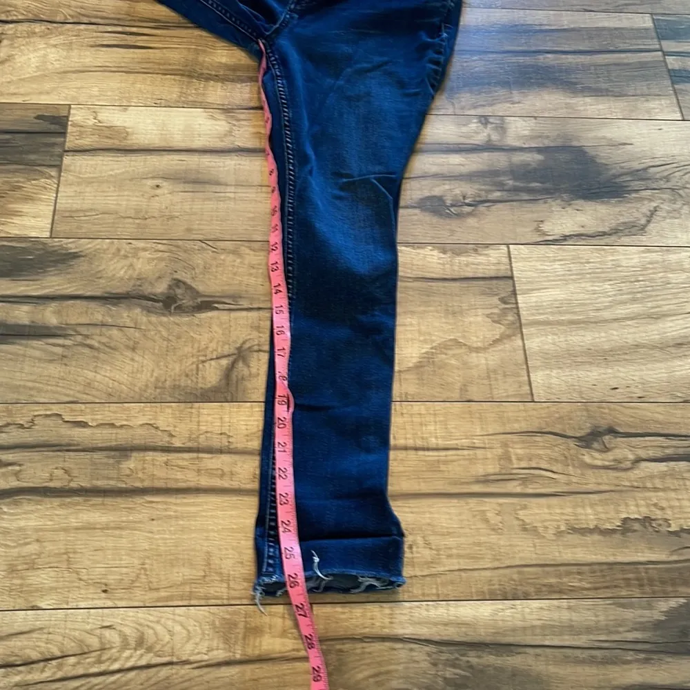 Free People Women’s 29 Button Fly Raw Hem High Waist Skinny Stretch Jeans Cuff - Image 6