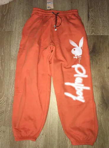 Orange playboy sweatpants sale