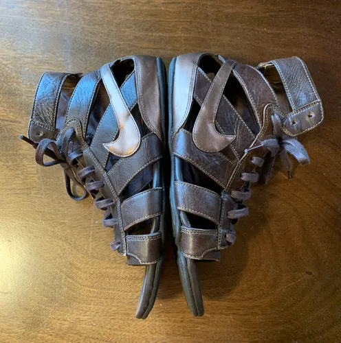 Nike Gladiator Lace Up Sandals Size 9 Brown Bronze Leather Brown 30 80 Off Retail From Gilbert
