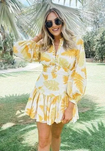 ACLER Bastia Golden Leaves White Embroidered Corset Mini Dress Size 2 -  $120 - From Aimee