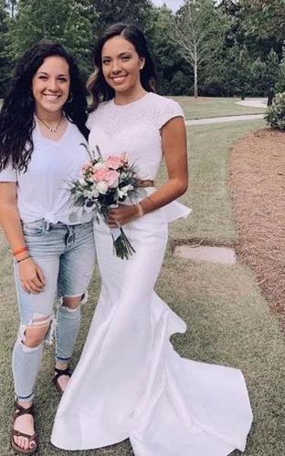 Sherri Hill Two-piece Pearl Mermaid Prom Dress White Size 4 - $200 (71% Off  Retail) - From gracen