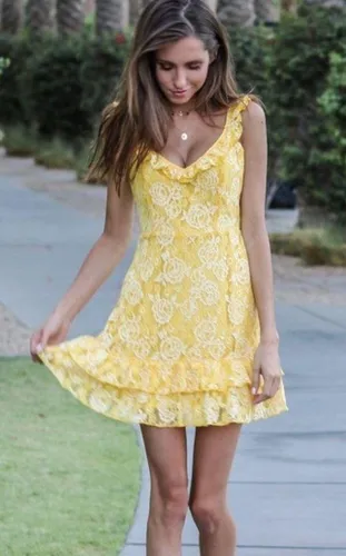 ワンピース HLT Lace Trimmed Floral Dress herlipto♡Lace Trimmed Floral Dress New color] Lace Trimmed
