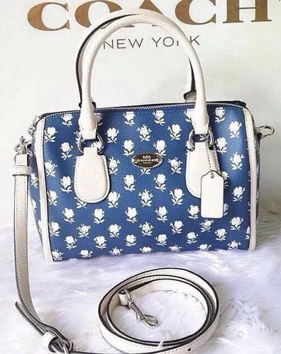 Coach Blue And White Floral Bag 130 35 Off Retail From Bibbi