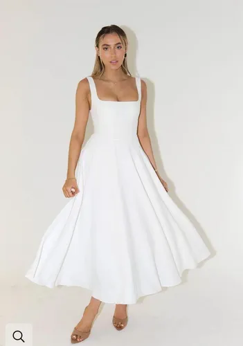 Odd Muse Ultimate Muse High Waist Square Neck Midi Dress White Size XS - $196 (10% Off Retail) New With Tags