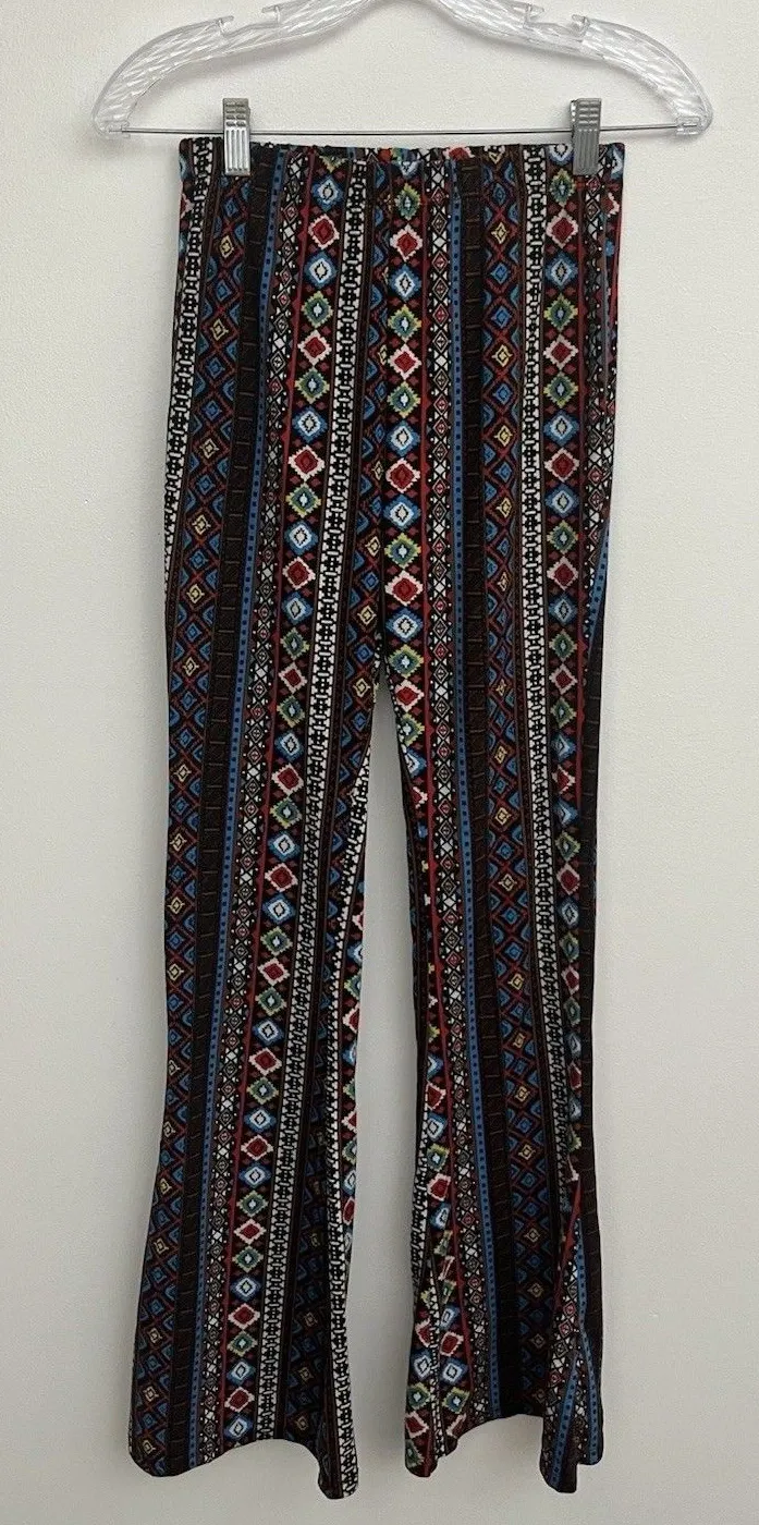 Rue 21 Women’s leggings Flare Leg Size M Multicolor Elastic Waist Stretch