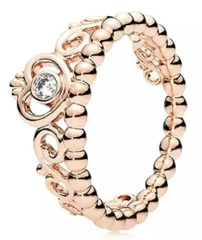Rose Gold Heart Crown Ring