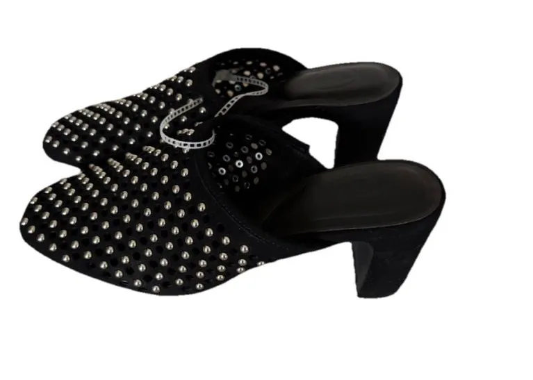 NWOB ASH Tobie Studded Leather Mules - Black . Size 7M. MSRP $314