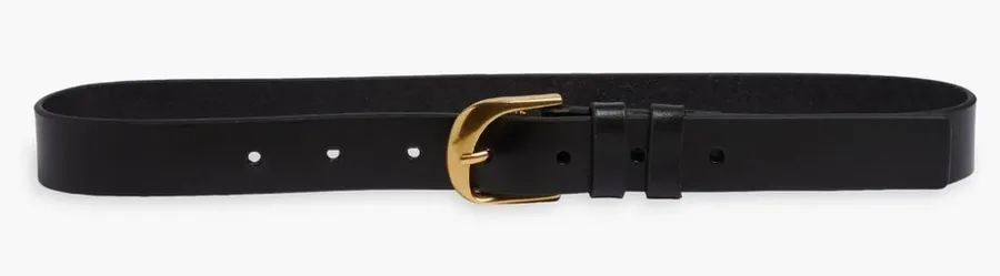 Frame Twist Buckle Leather Belt in Black NWOT