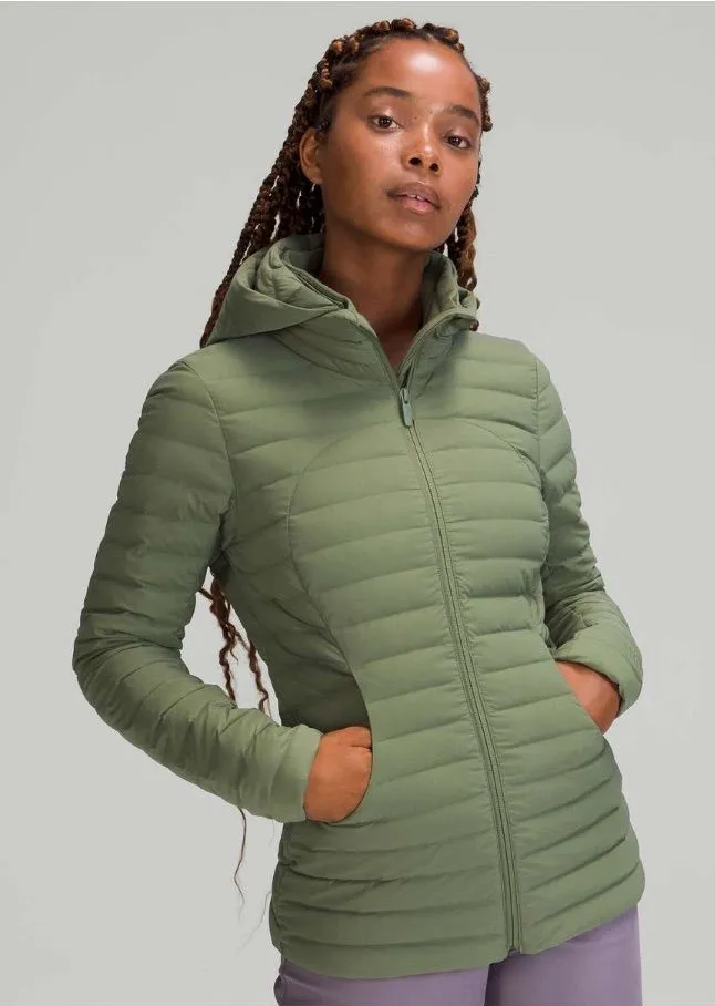 Lululemon Pack it Down Goose Down Puffer Packable Lightweight Jacket Twill Green
