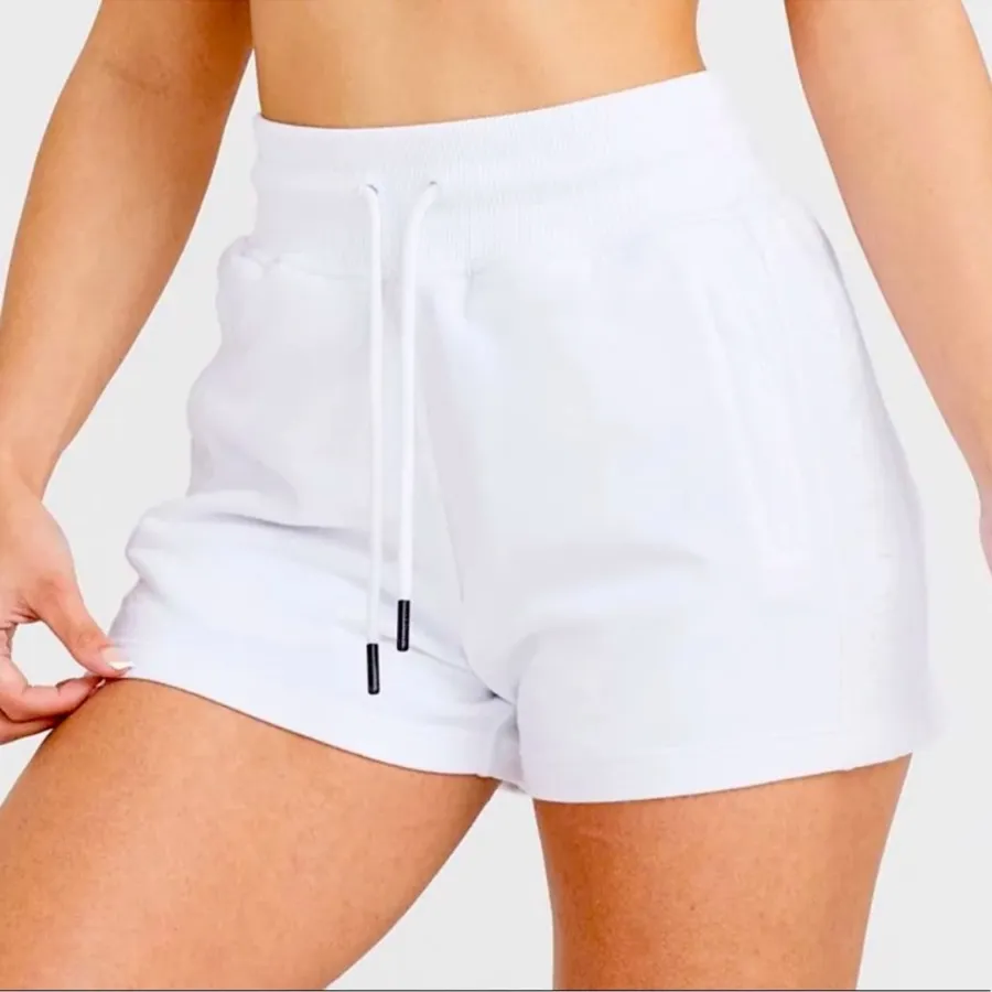 NEW Oner Active Classic Shorts Pull On Drawstring Sweatshorts White Small S
