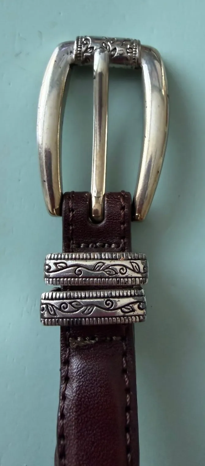 Talbots Genuine Leather Braided Brown Belt Size L
