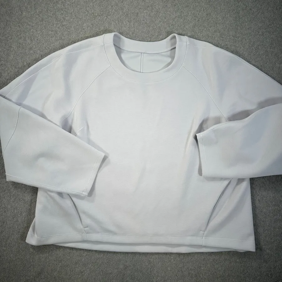 Lululemon AirWrap Modal Crew Sweatshirt Alpine White 16 Boxy Cropped Pullover