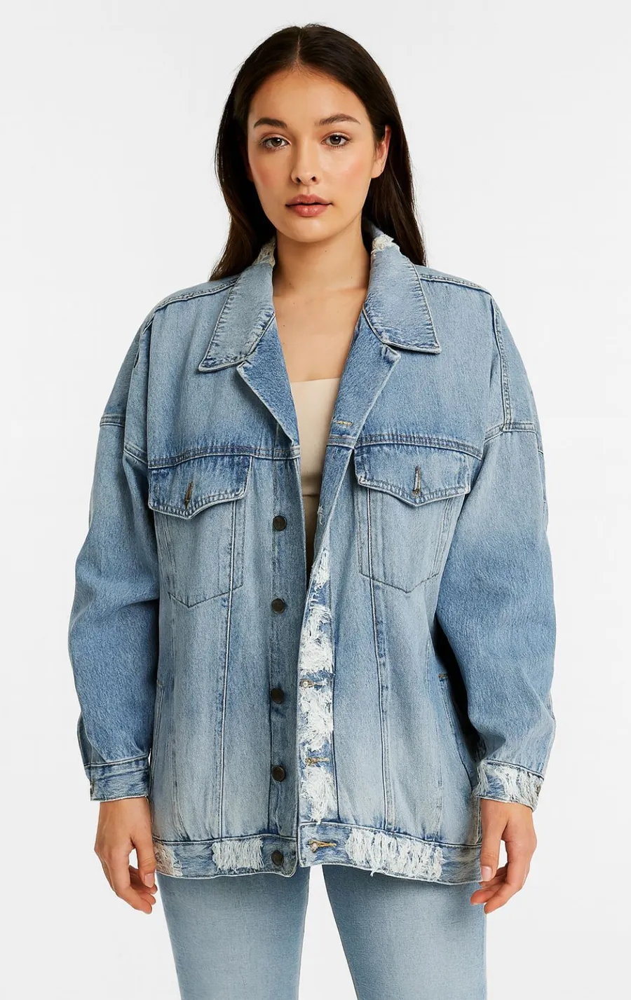 ONE TEASPOON Premium Distressed Oversized Denim Jacket Small