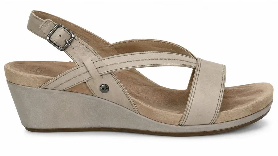 Ugg Australia Size 8 Kensley Wedge Sandals Heels Sling Back Tan Leather Women's