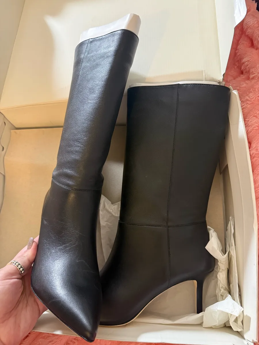 BRAND NEW RalphLauren Leannah-BO-MBO Black Sheep Nappa Sz 8.5 $465Retail!