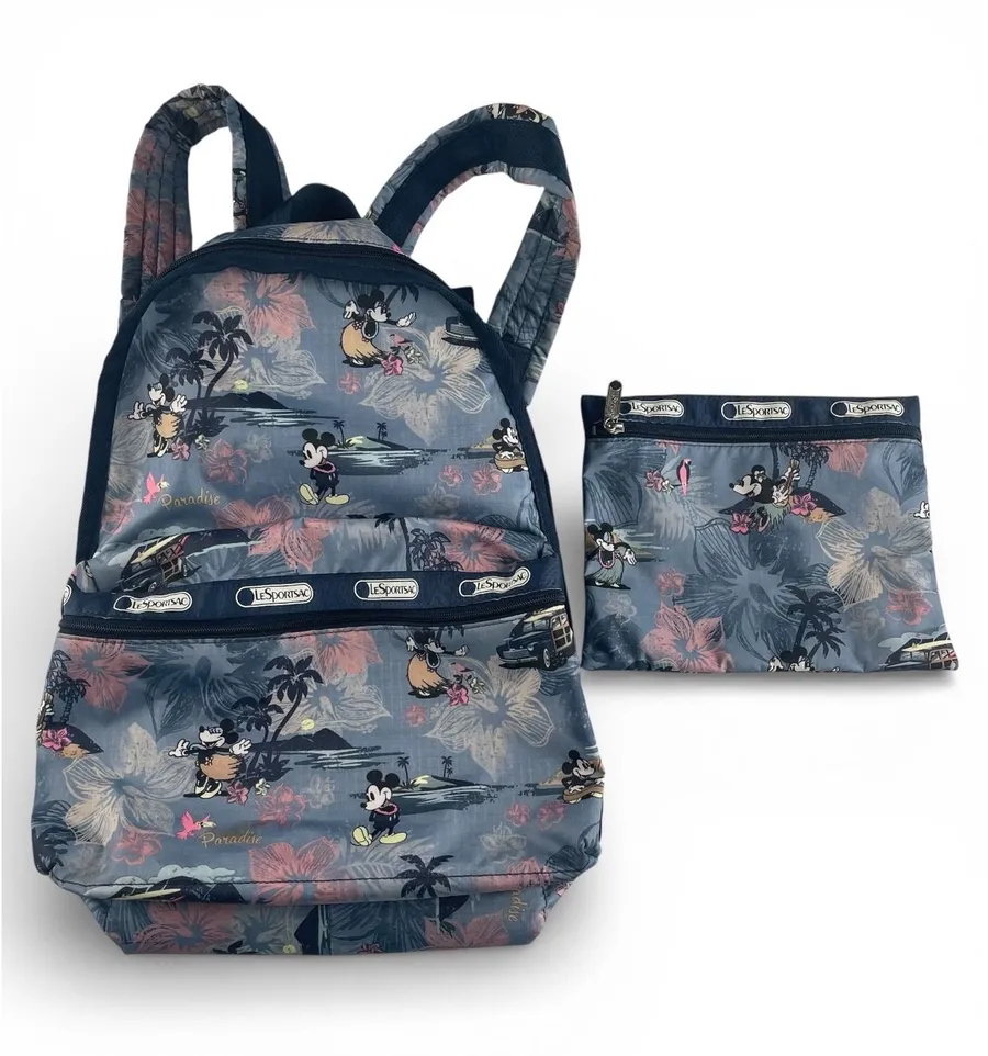 LeSportsac Disney Mickey Paradise Mini Backpack & Pouch Japan Exclusive