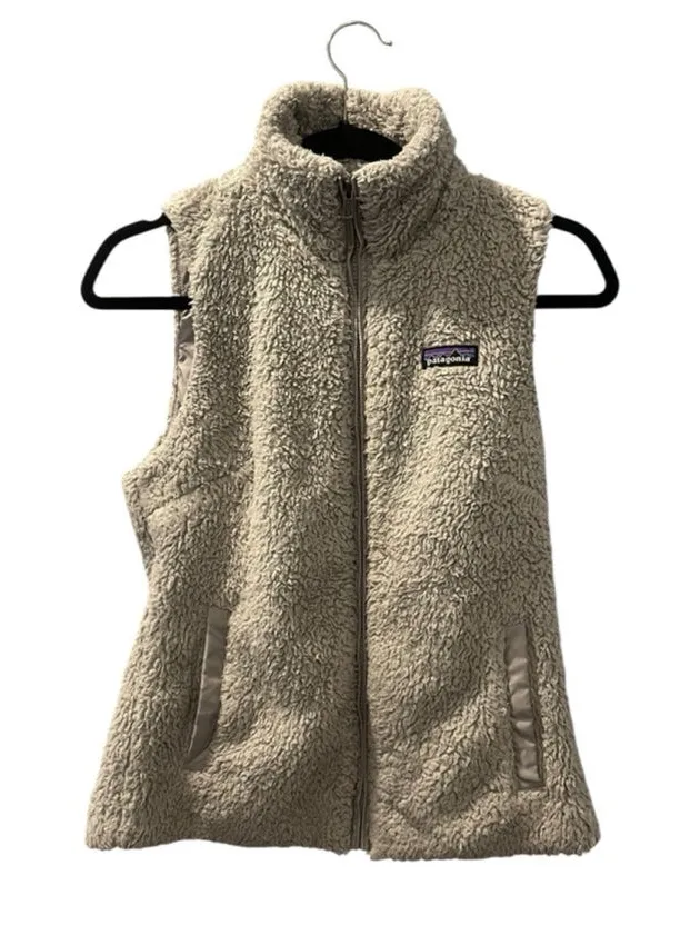 Patagonia El Cap Los Gatos Teddy Bear Vest Gray Size Small Women's Fleece Casual