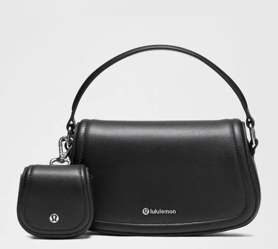 Lululemon NWT Leather Alternative Cactus Mini Bag 1.2L Black & Silver Hardware