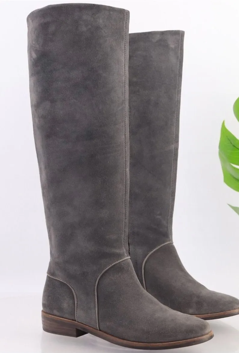 UGG Charcoal Suede Daley Riding Boots
