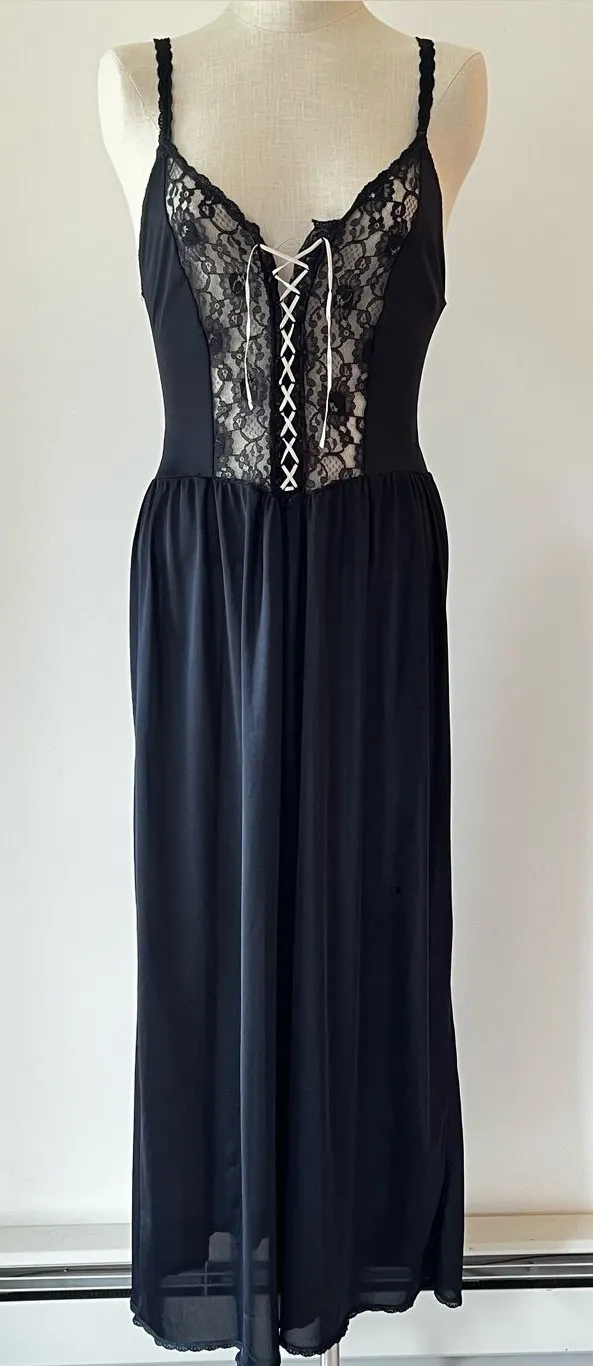 Vintage Black Baby Pink Lace