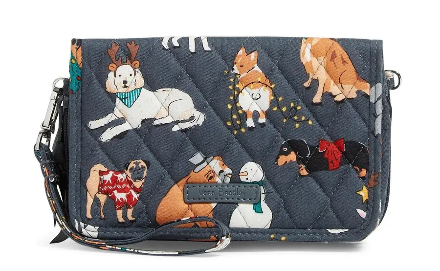 RFID 3-in-1 Crossbody in Holiday Dogs NWT