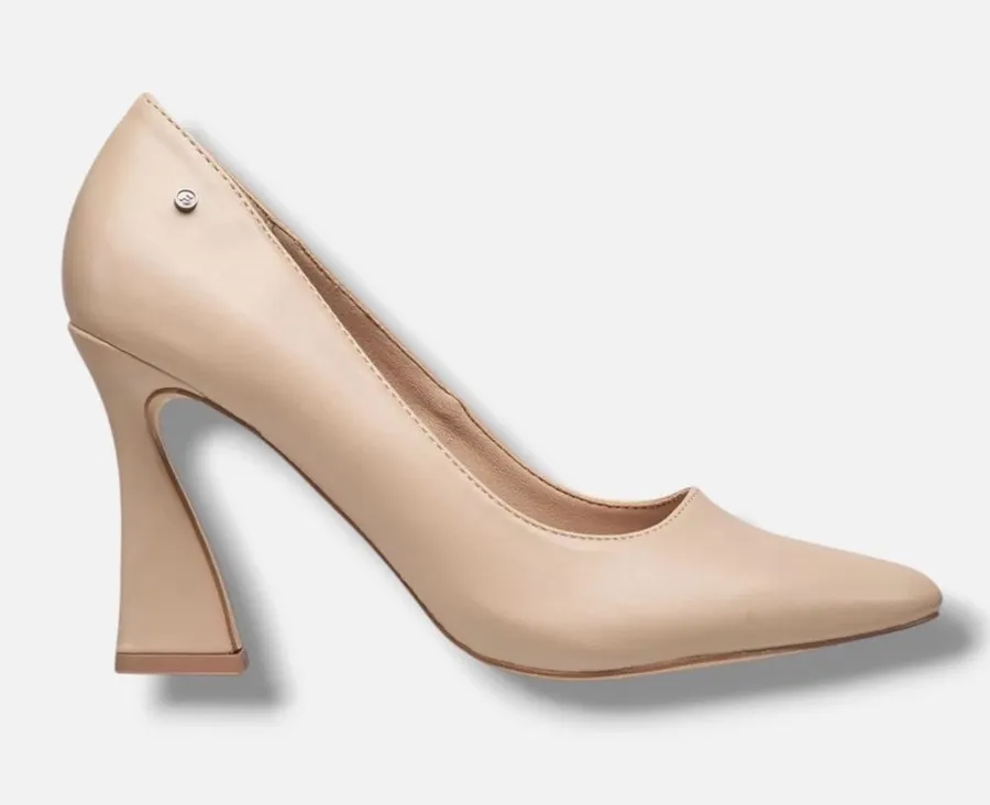NEW IN BOX French Connection Nude Raven Pumps Flared Block Heel ~ size 10