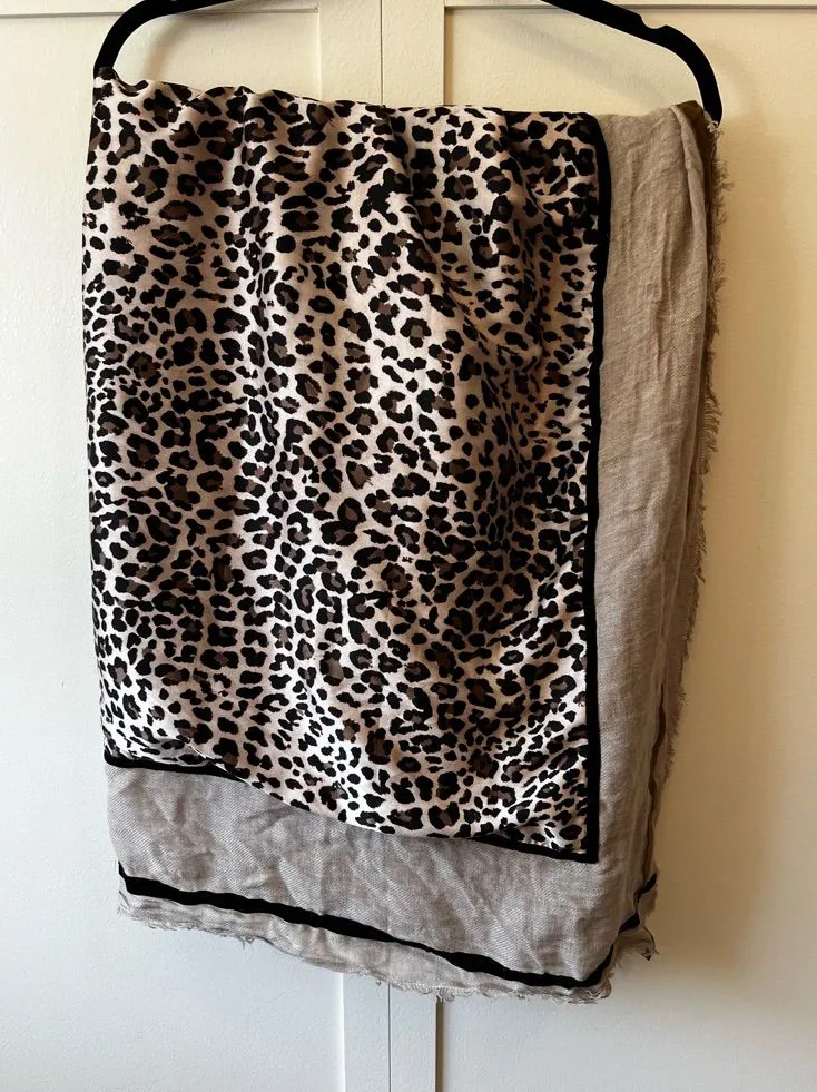 Marella Women’s Leopard Square Neckerchief Scarf Tan