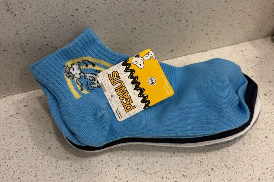 Snoopy Peanuts Socks Set Of 5 Pairs Blue Yellow Snoopy Socks NEW