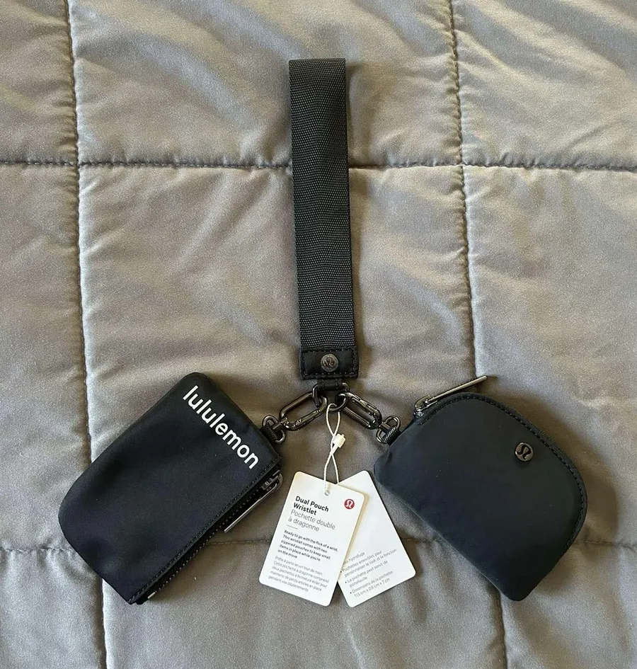 Lululemon Dual Pouch Wristlet Black New With Tags