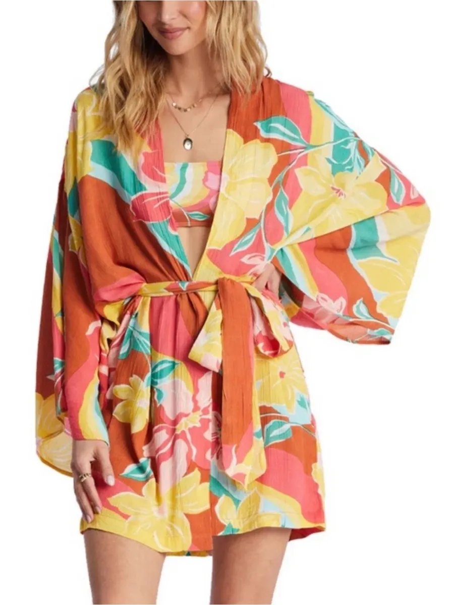 Billabong Loveland 2 Swim Cover Up Kimono - Size: Medium/Large