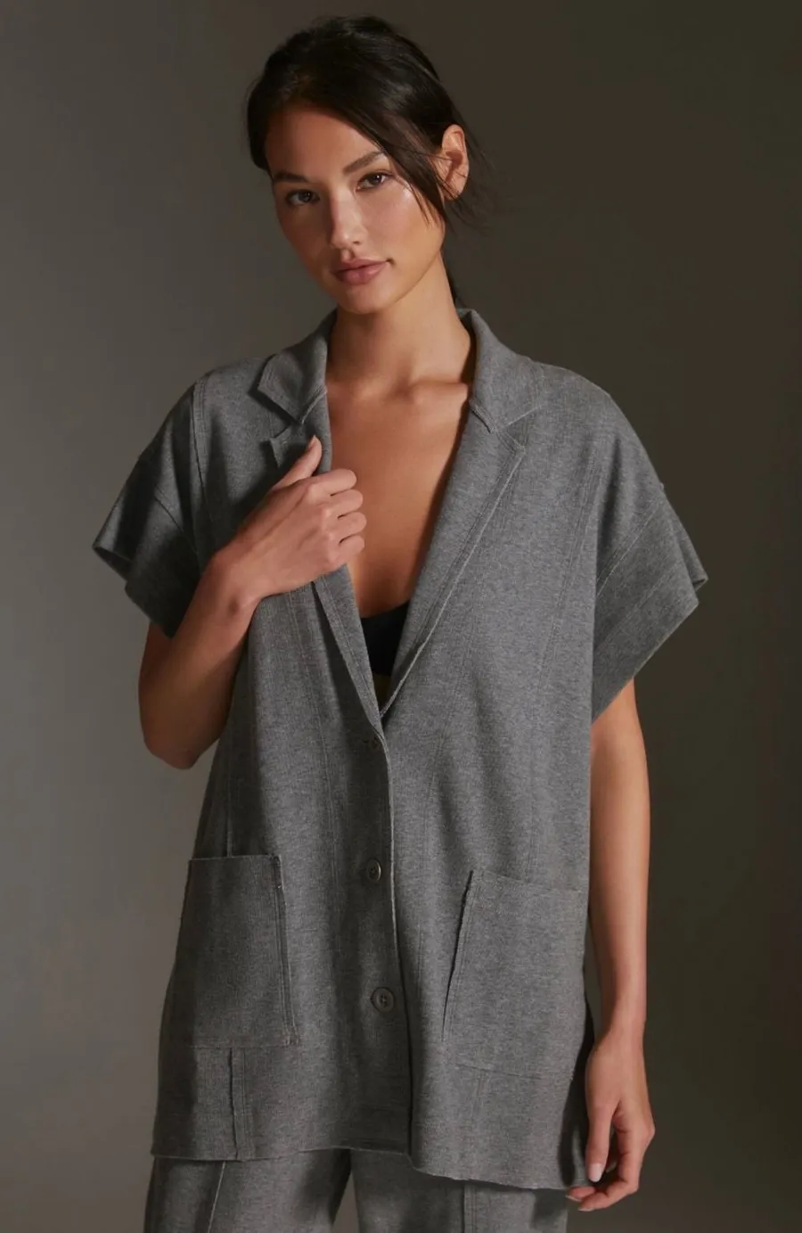 Daily Practice Anthropologie Heather Elbert Blazer Large Gray Streetwear Neutral