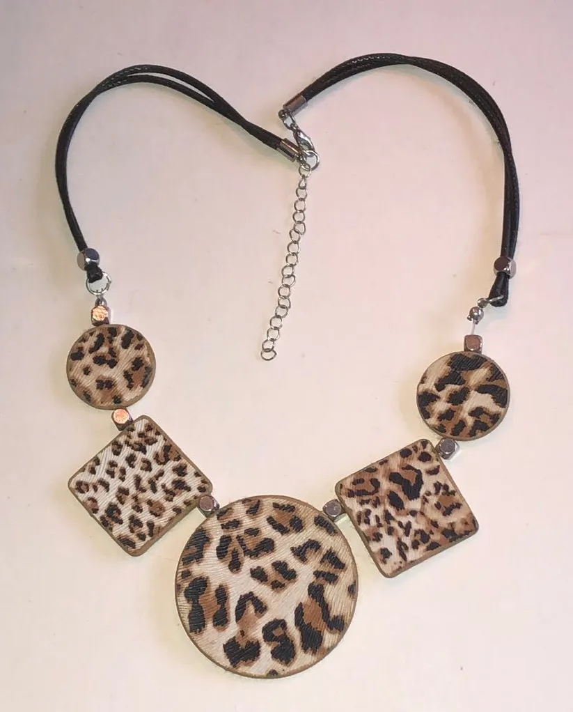 Leopard Print Statement Necklace