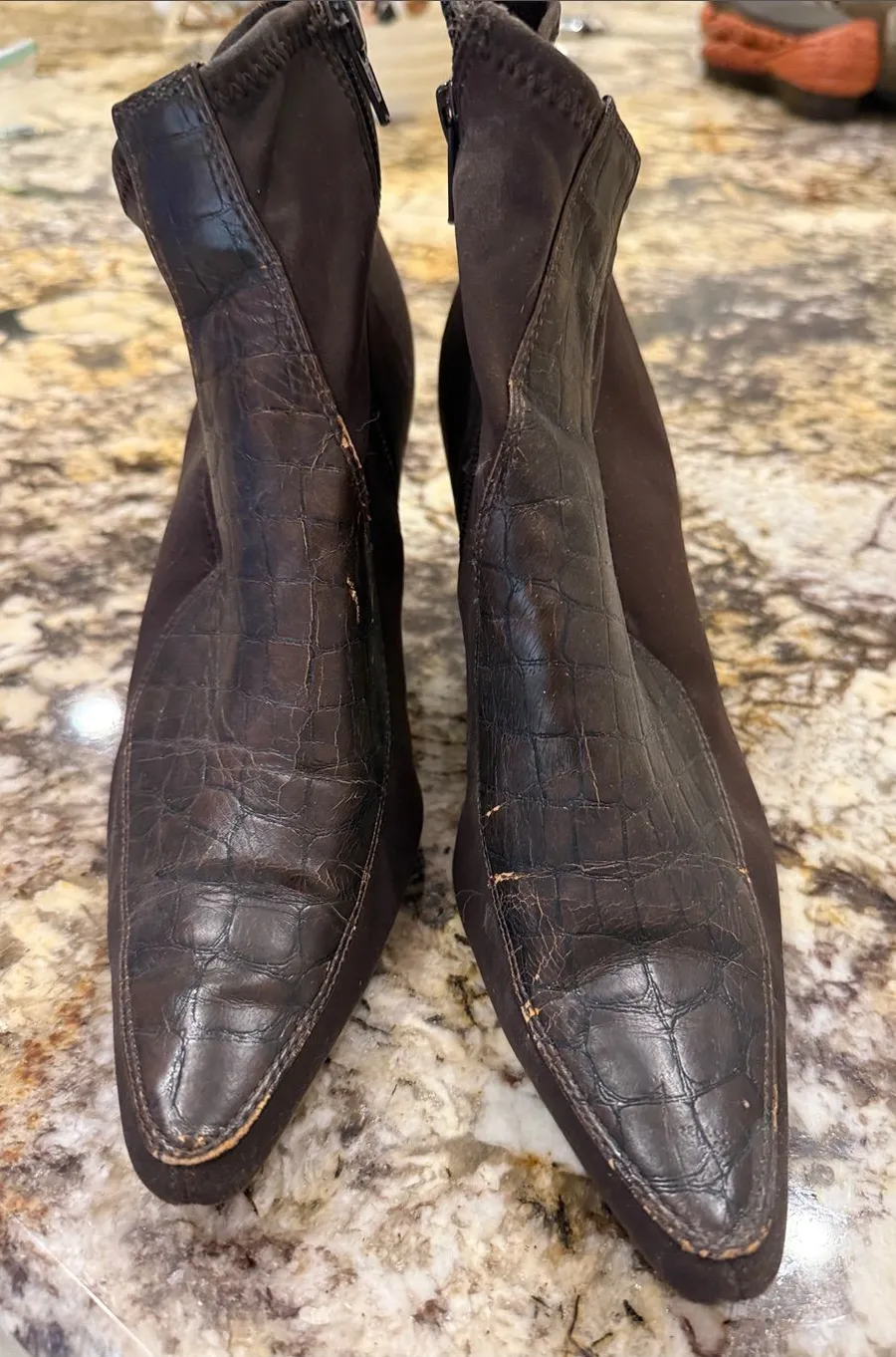 Coach and Four Dark Brown Croc
