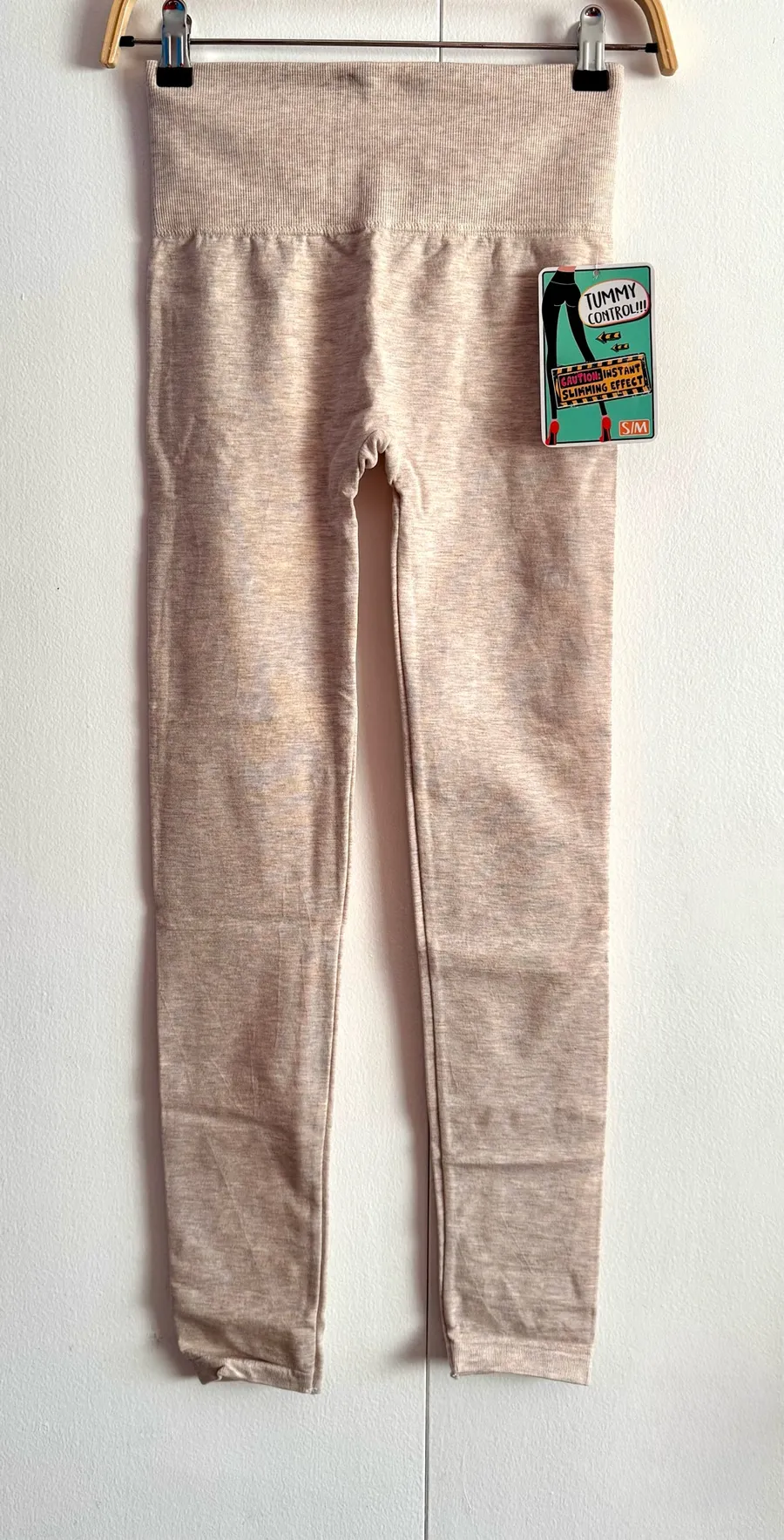 Tummy Control Leggings Tan Size M