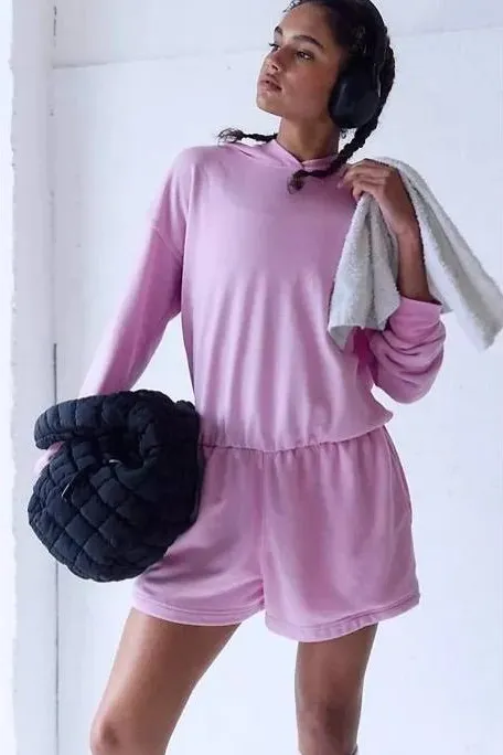 Free People Movement Such A Flirt Open Back Romper Pink Size M