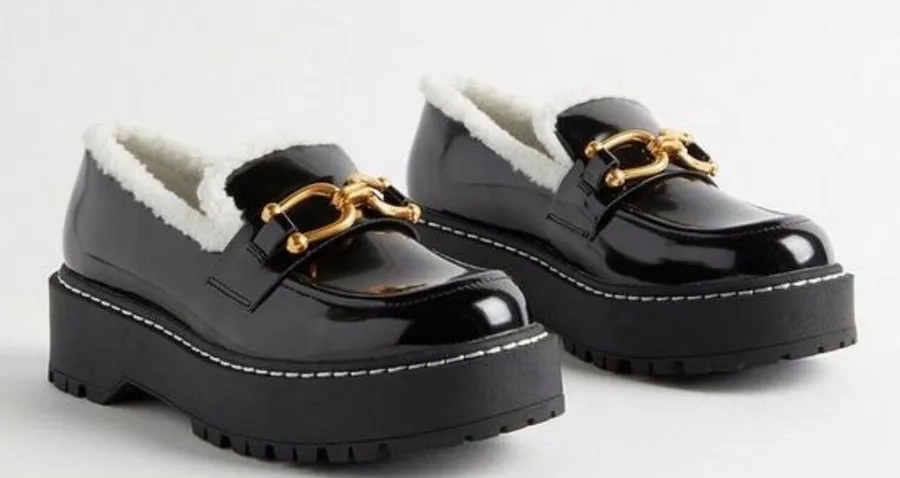 Torrid Women Shearling Trim Loafer Black (size 8)