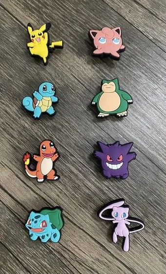 Pokemon Characters Video Games Charm For Crocs - 8 Pieces