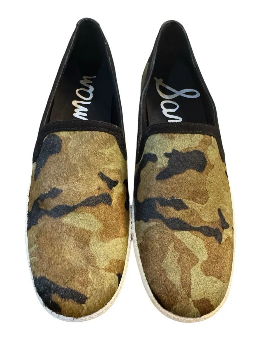 Sam Edelman Becker Camouflage Calf Hair Sneakers Womens Size 8.5 Slip On