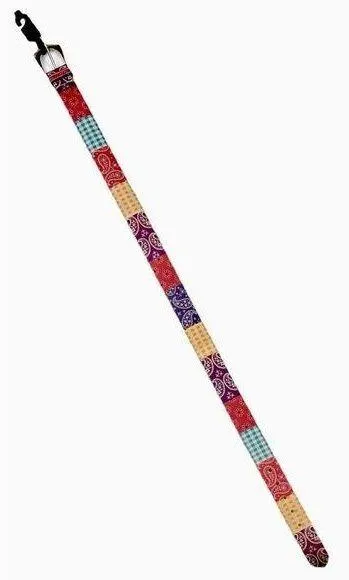 NWT Leather Whimsey Western Belt Size Large 1.5" Wide Multicolor Print Circa Red