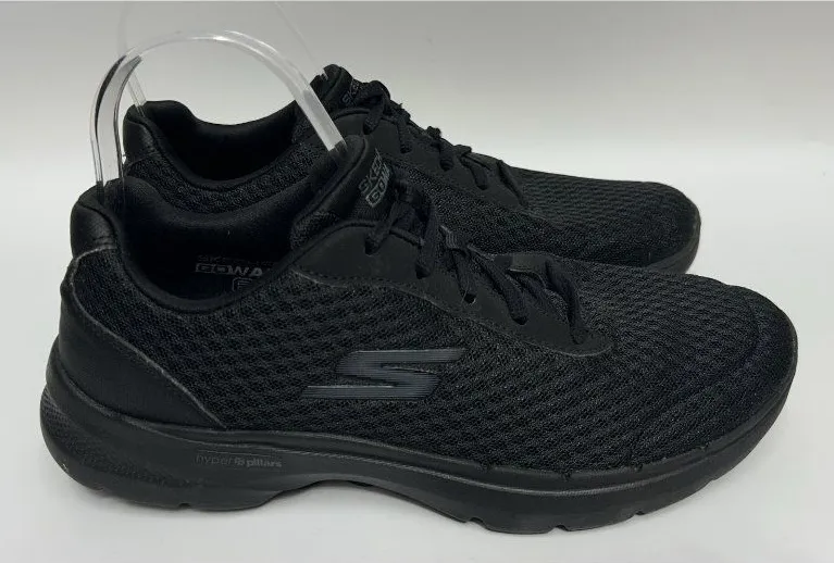 Skechers Go Walk 6-Iconic Vision Womens Size 9 Black Running Shoes Sneakers