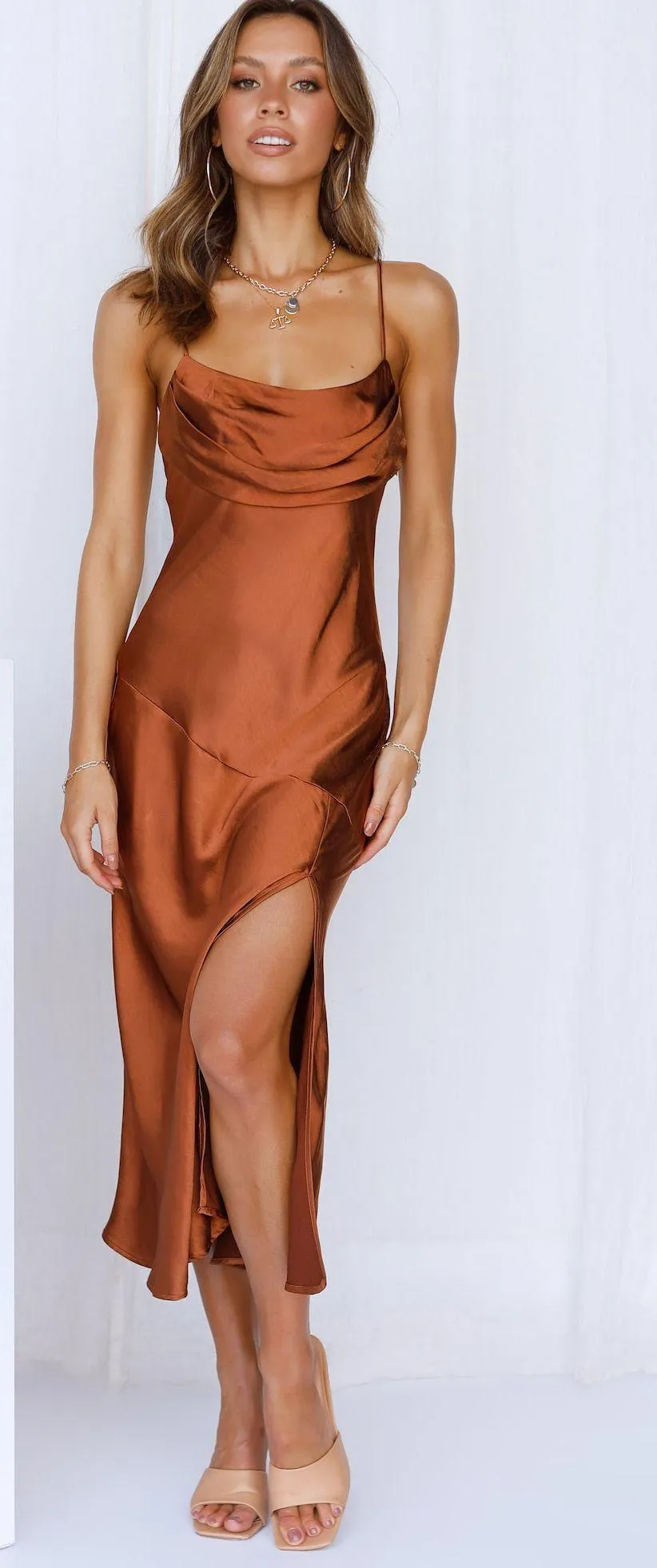 Satin Midi Dress