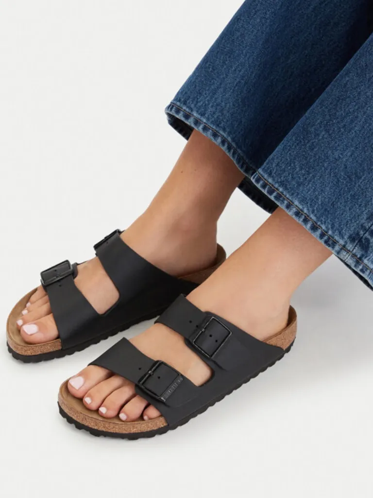 Birkenstock Arizona Birko-Flor Slide Sandal in Black Size 41 (10-10.5)