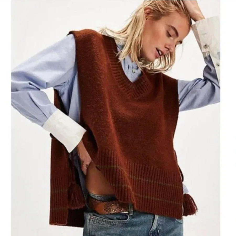 NWOT FREE PEOPLE All Star Stripe Poncho One Size