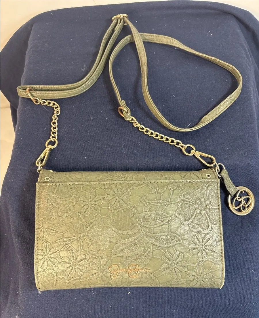 Jessica Simpson Gloria Lace Wallet on a String Loren Green