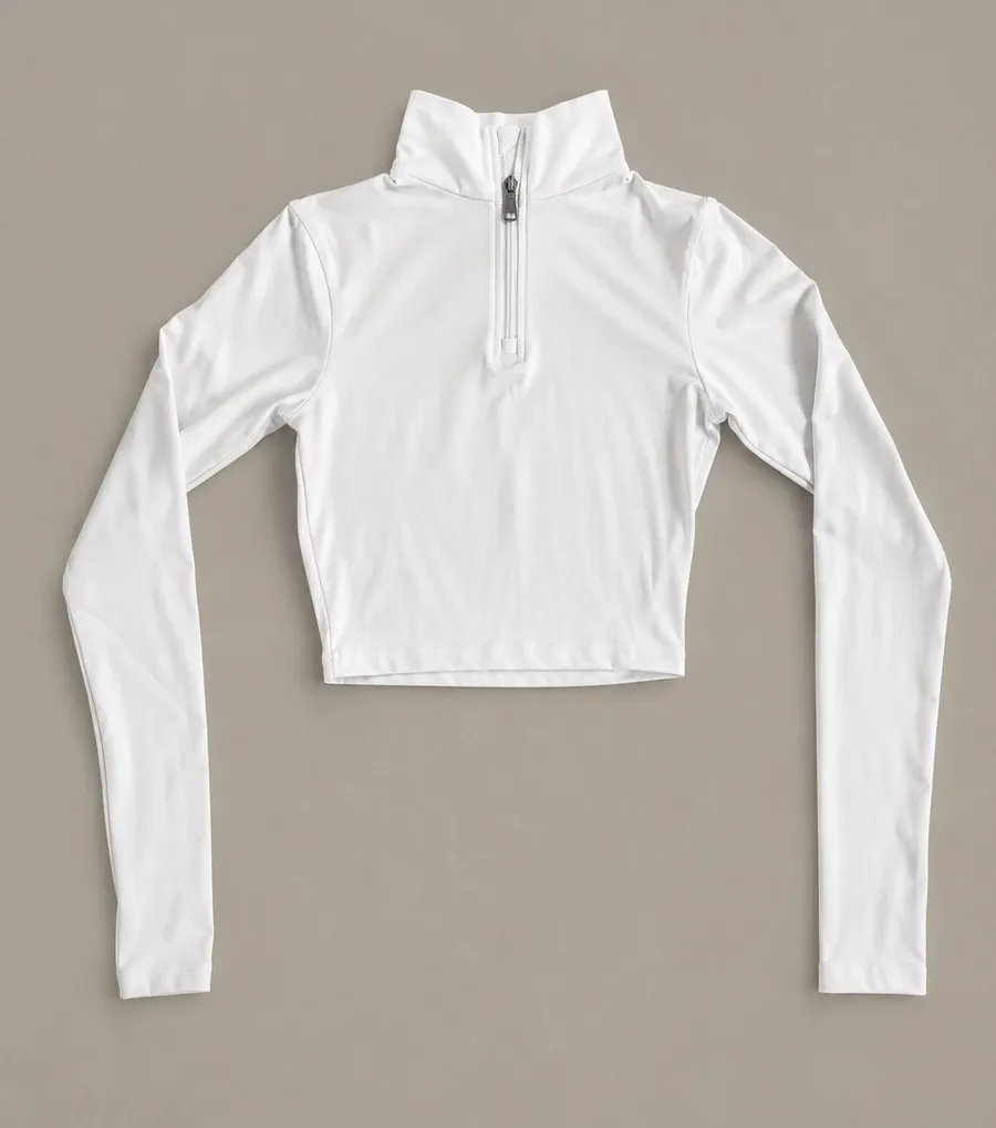 Vitality / Balance Athletica white cropped quarter zip ๐ค
