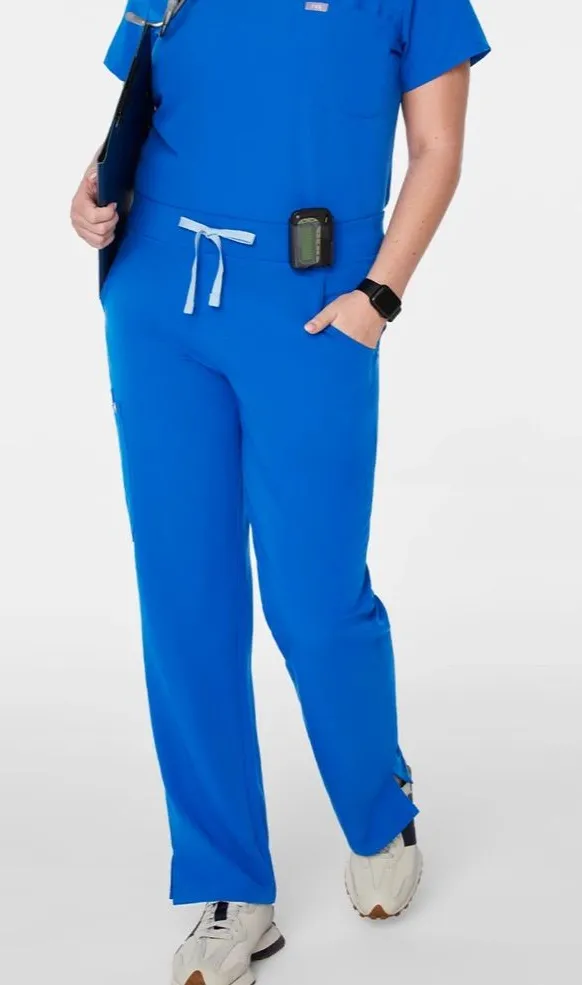 Figs Kade Straight Leg Scrub Pants Royal Blue Women’s Medium Technical
